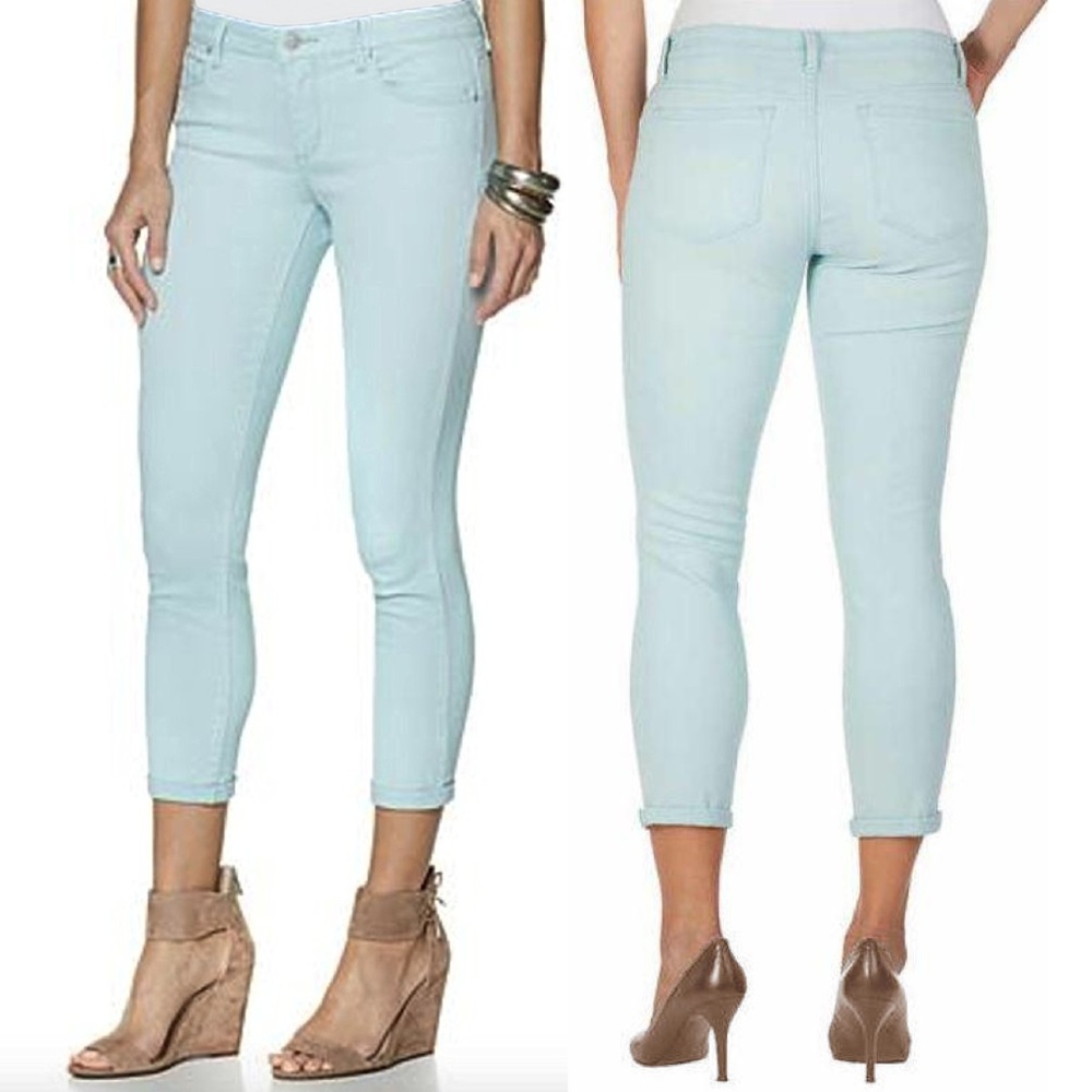 Jessica Simpson Blue Rolled Crop Skinny Jean NWT